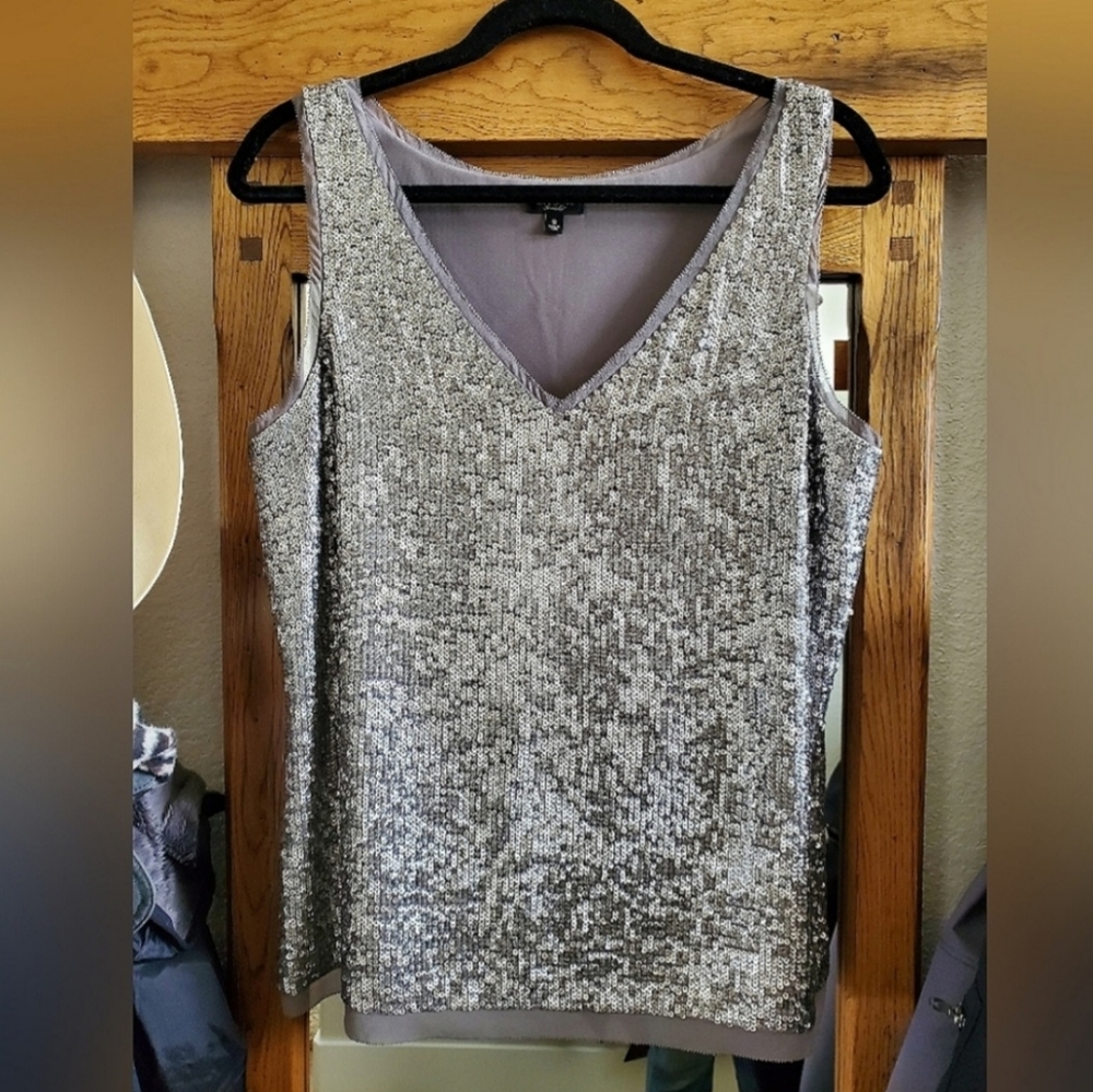 Talbots Silver Sequin Tank Top
